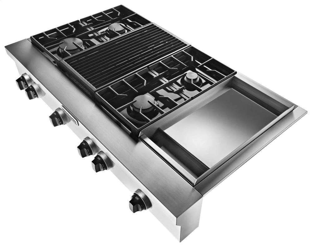 Kitchenaid KGCU484VSS 48-Inch 4 Burner Gas Rangetop, Commercial-Style - Stainless Steel - Image 2