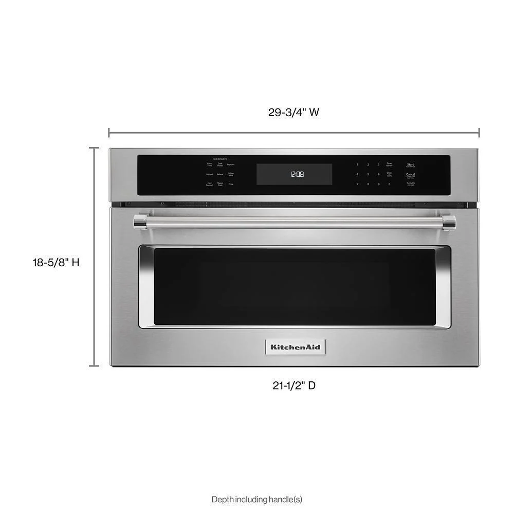 Kitchenaid KMBP100ESS 30" Built In Microwave Oven with Convection Cooking - Image 4