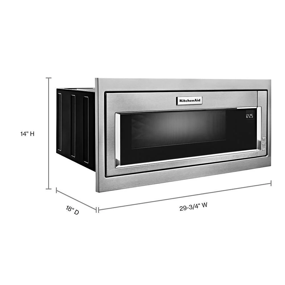 Kitchenaid KMBT5011KSS 1000 Watt Built-In Low Profile Microwave with Slim Trim Kit - Image 7