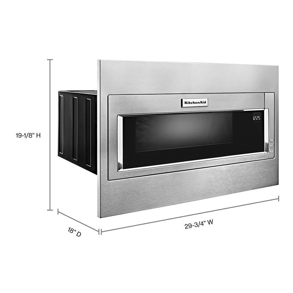 Kitchenaid KMBT5511KSS 1000 Watt Built-In Low Profile Microwave with Standard Trim Kit - Image 9