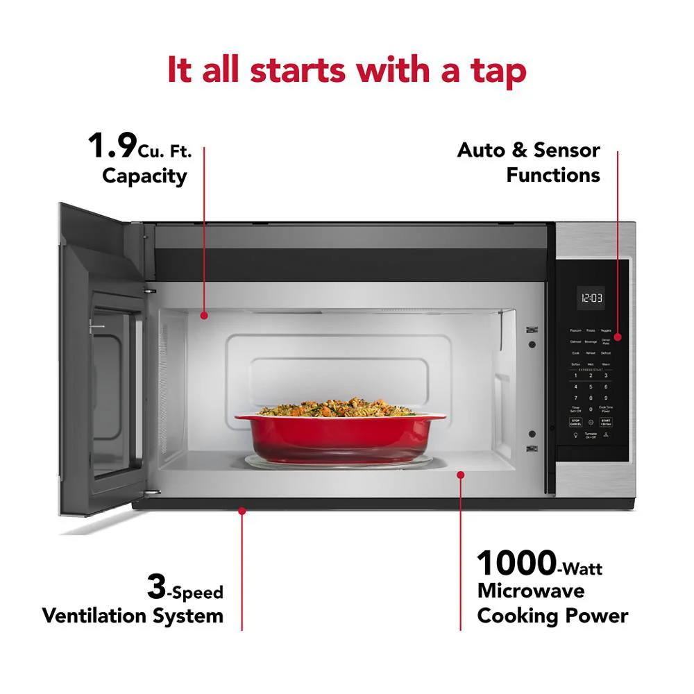 Kitchenaid KMMS130RPS 1.9 Cu. Ft. Microwave Hood Combination with Auto Functions - Image 31