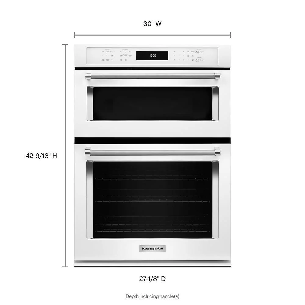 Kitchenaid KOCE500EWH 30" Combination Wall Oven with Even-Heat™ True Convection (Lower Oven) - Image 2