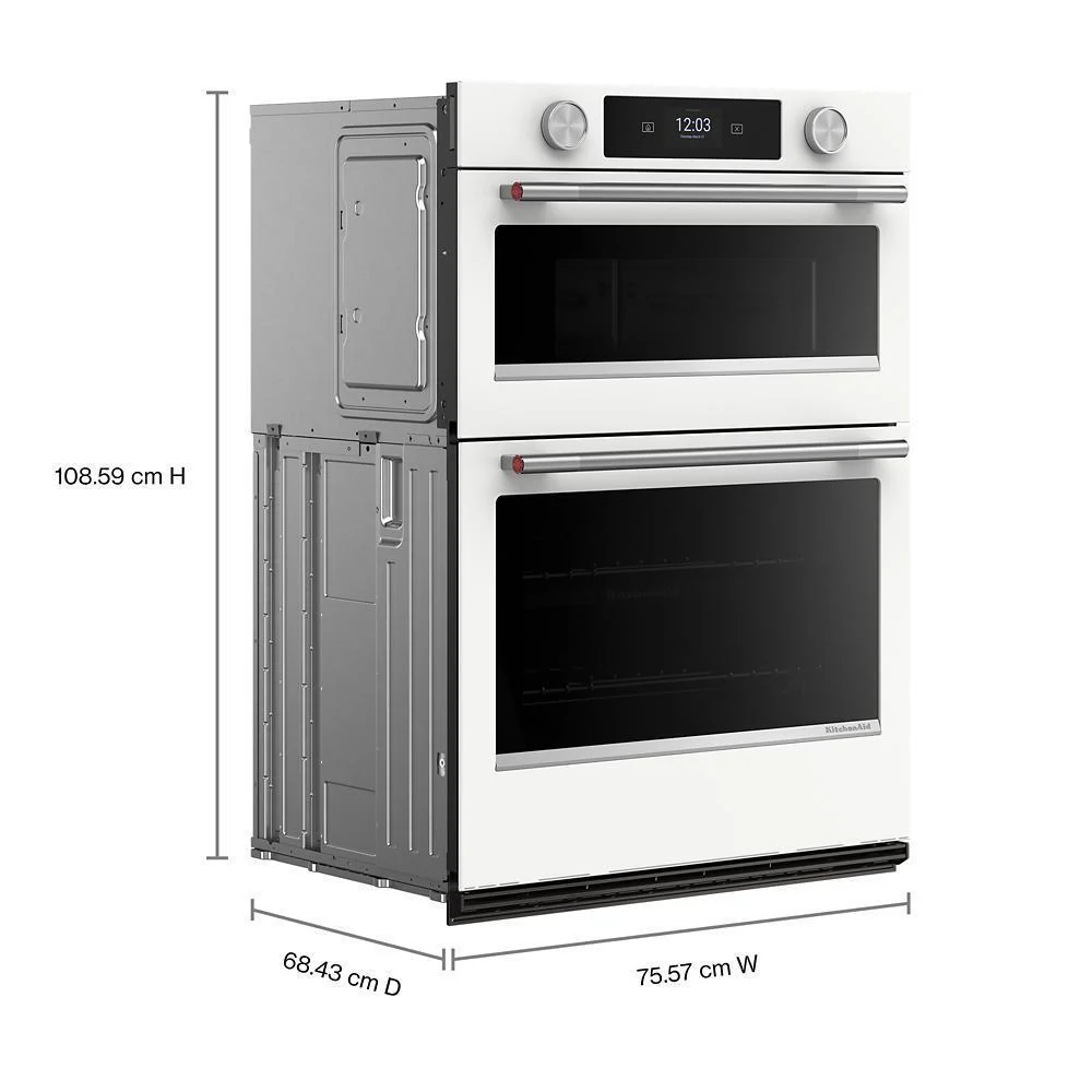 Kitchenaid KOEC730SWH 30-inch Smart Electric Combo Wall Oven with Assisted Cooking Modes - White - Image 2