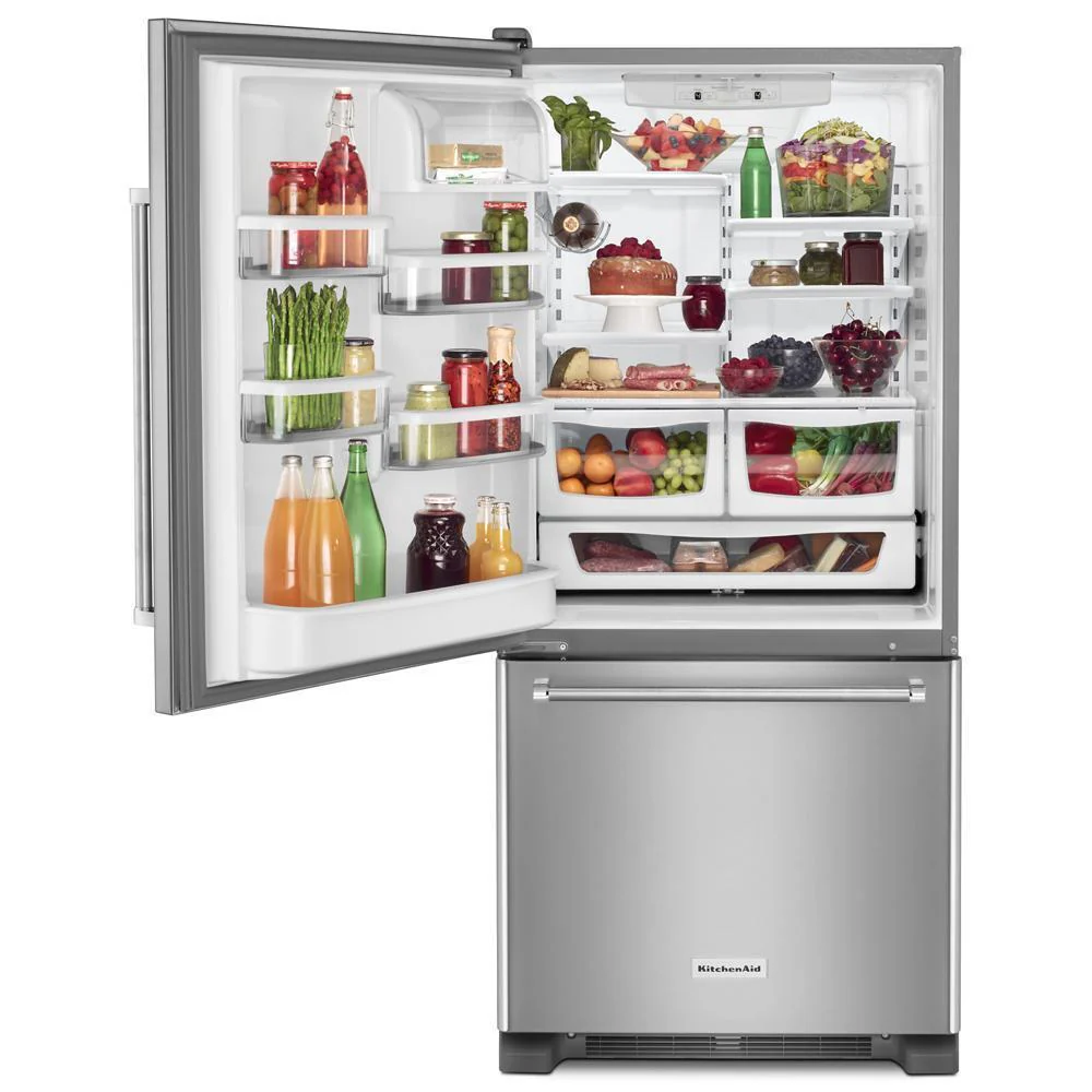 Kitchenaid KRBL109ESS 19 cu. ft. 30-Inch Width Full Depth Non Dispense Bottom Mount Refrigerator - Image 3