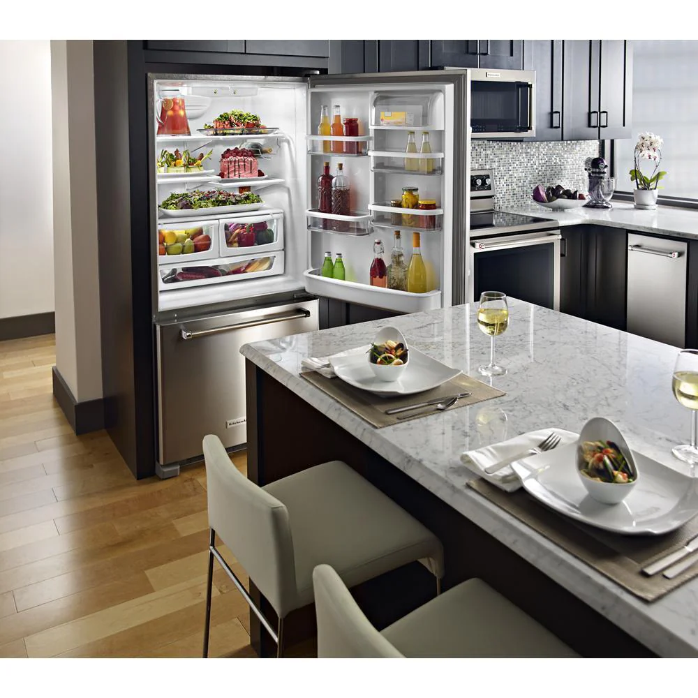 Kitchenaid KRBR102ESS 22 cu. ft. 33-Inch Width Full Depth Non Dispense Bottom Mount Refrigerator - Image 2