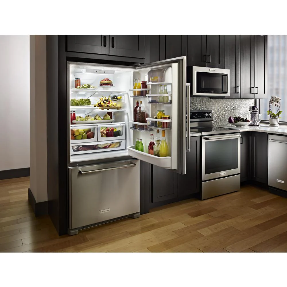 Kitchenaid KRBR102ESS 22 cu. ft. 33-Inch Width Full Depth Non Dispense Bottom Mount Refrigerator - Image 3