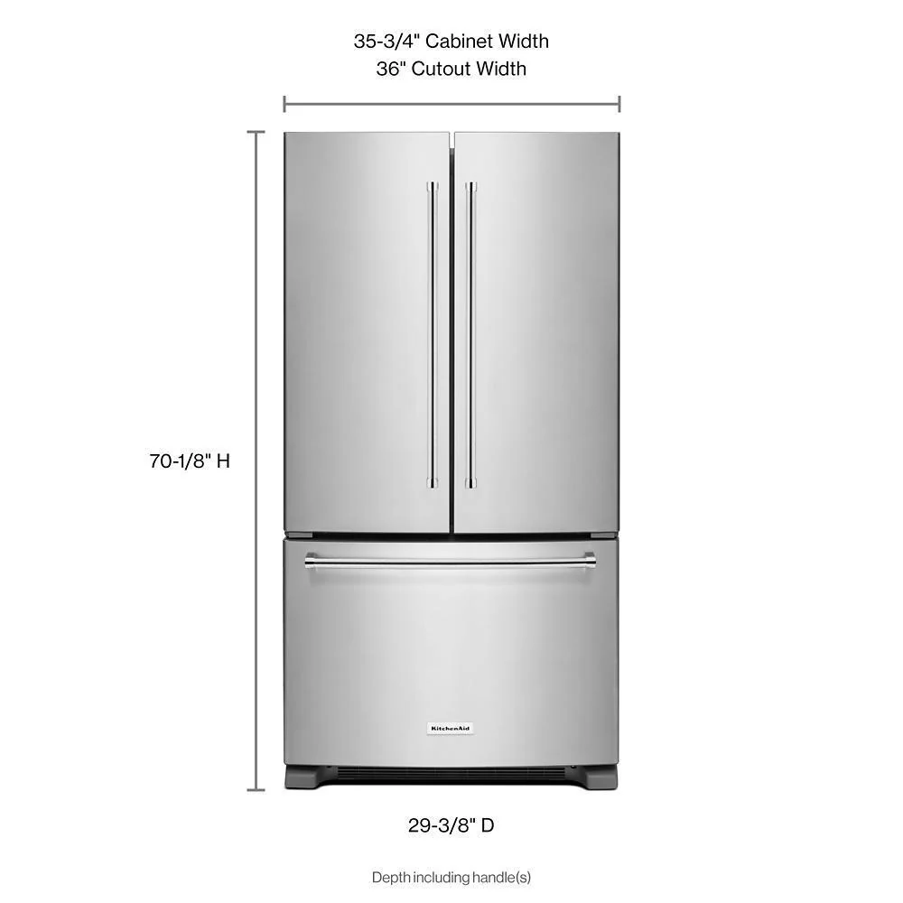 Kitchenaid 20 cu. ft. 36-Inch Width Counter-Depth French Door Refrigerator with Interior Dispense - Image 3