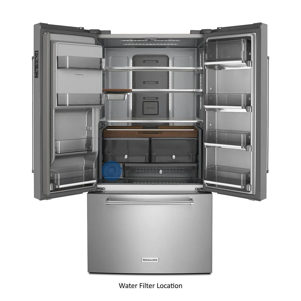 Kitchenaid KRFC704FPS 23.8 cu. ft. 36" Counter-Depth French Door Platinum Interior Refrigerator with PrintShield™ Finish - Image 7