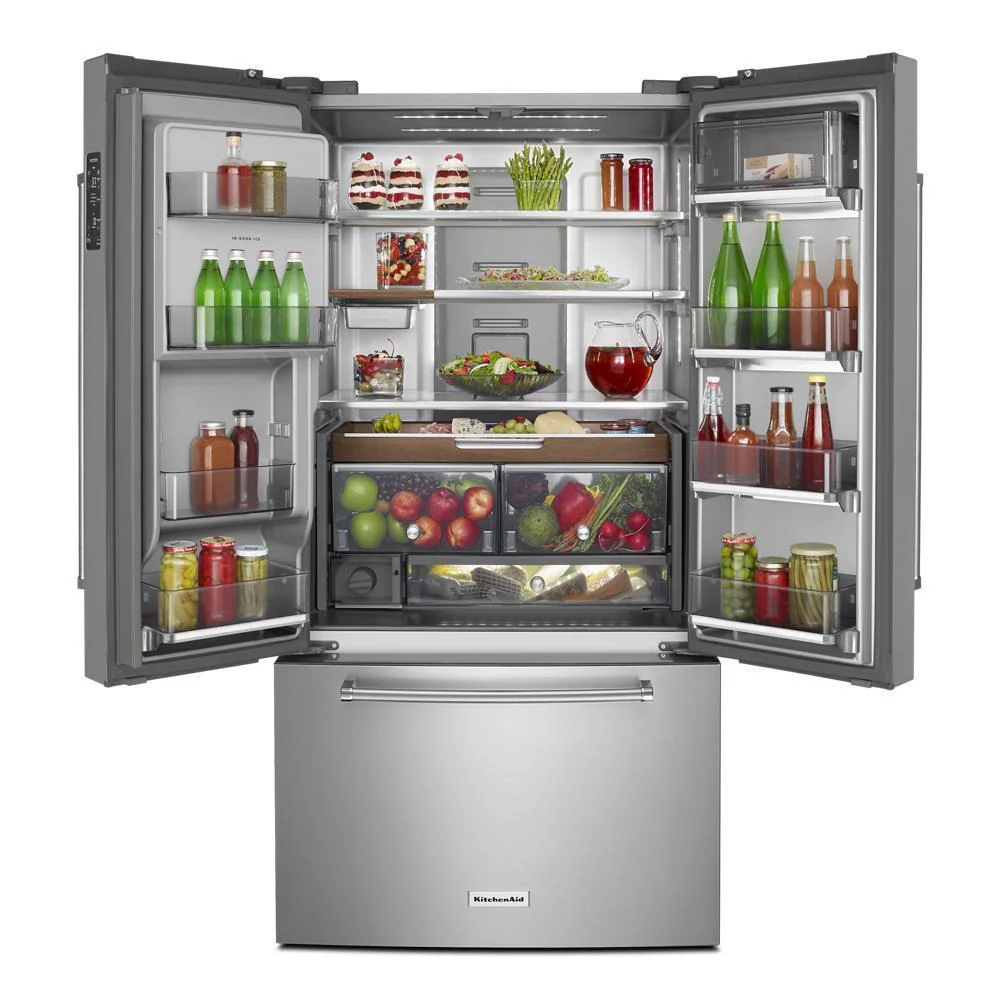 Kitchenaid KRFC704FPS 23.8 cu. ft. 36" Counter-Depth French Door Platinum Interior Refrigerator with PrintShield™ Finish - Image 9