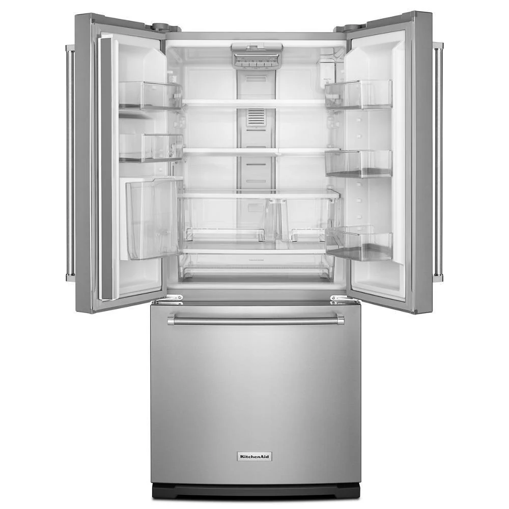Kitchenaid KRFF300ESS 20 cu. Ft. 30-Inch Width Standard Depth French Door Refrigerator with Interior Dispense - Image 3