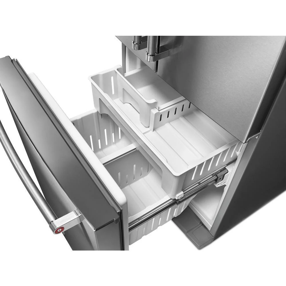 Kitchenaid KRFF300ESS 20 cu. Ft. 30-Inch Width Standard Depth French Door Refrigerator with Interior Dispense - Image 4