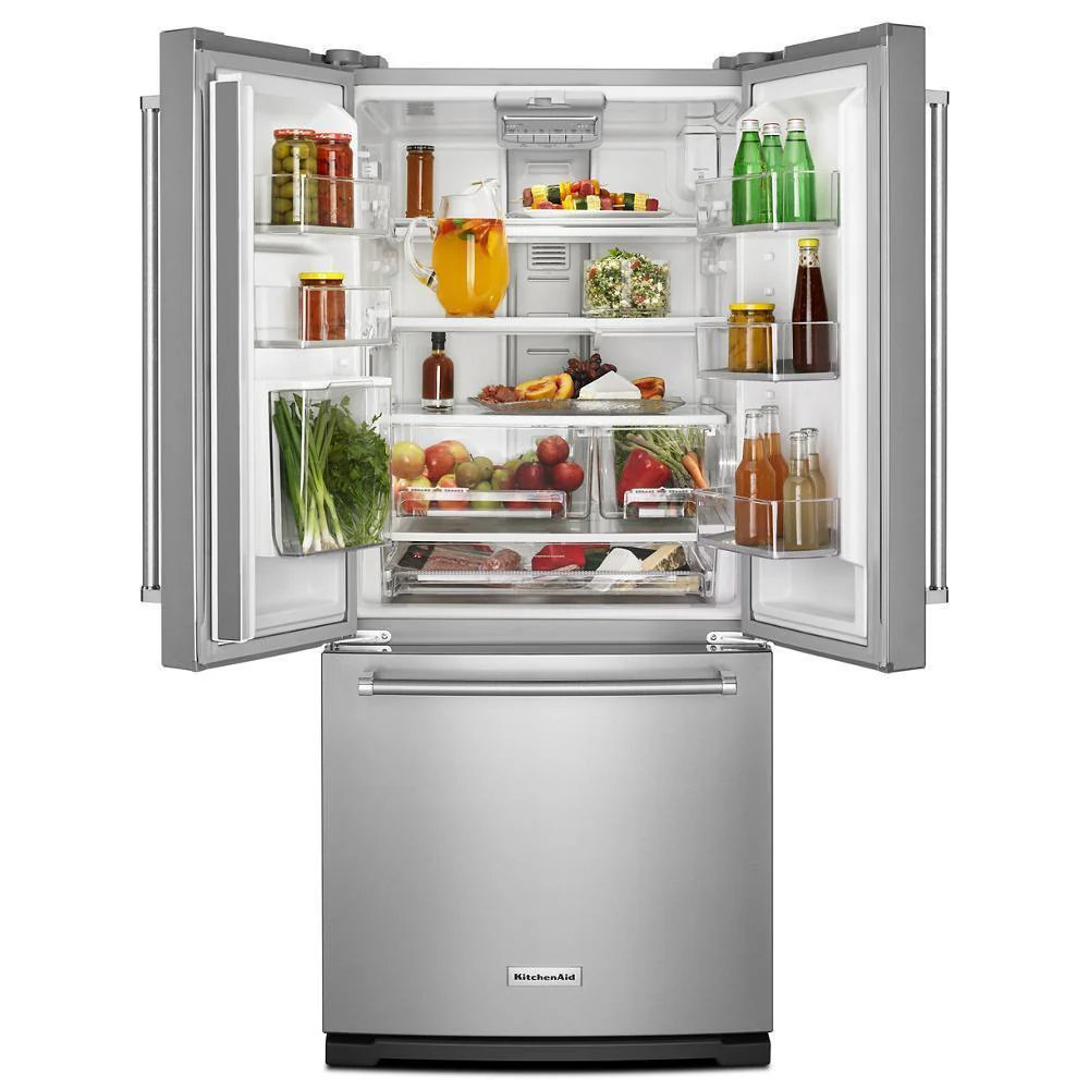 Kitchenaid KRFF300ESS 20 cu. Ft. 30-Inch Width Standard Depth French Door Refrigerator with Interior Dispense - Image 5