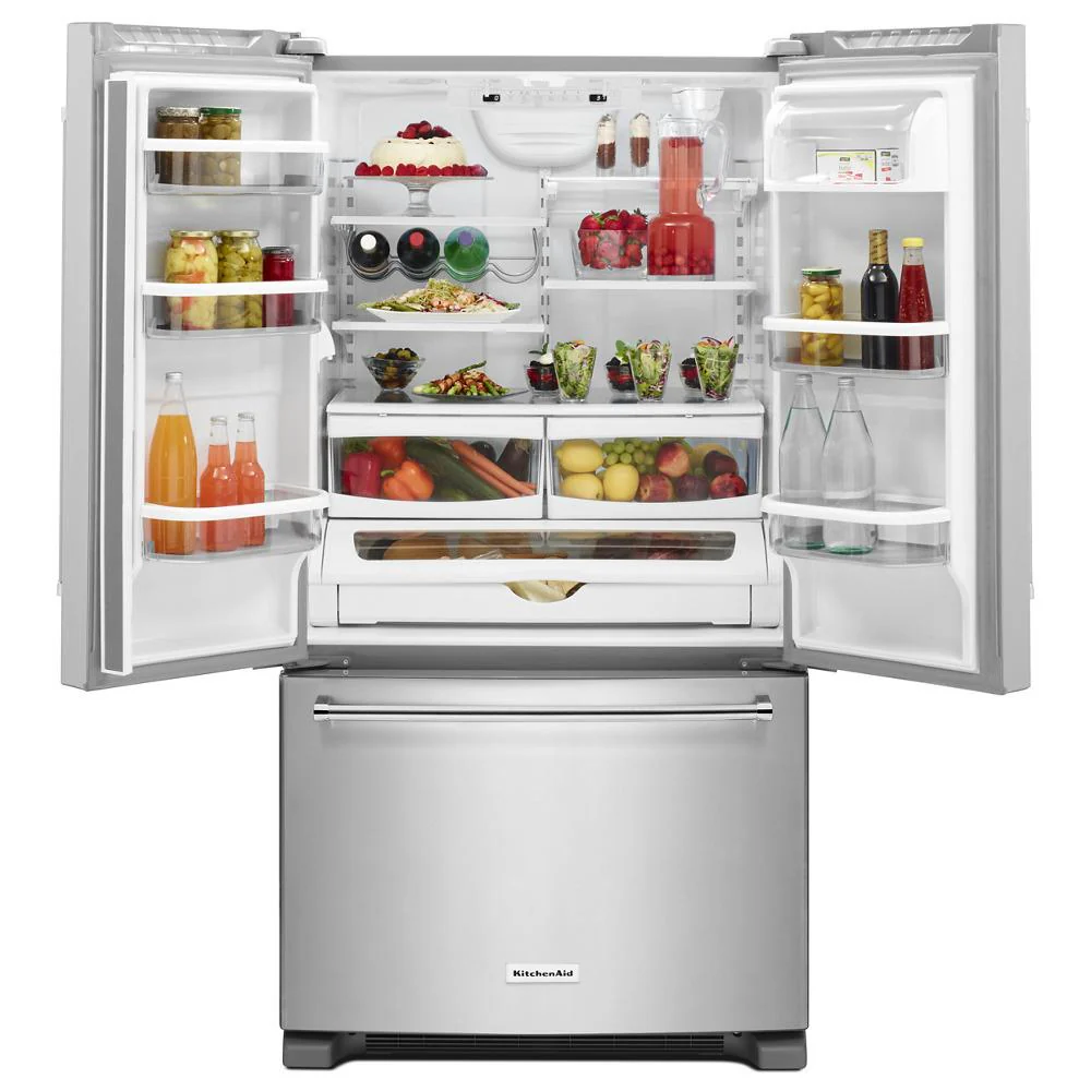 Kitchenaid KRFF305ESS 25 Cu. Ft. 36-Width Standard Depth French Door Refrigerator with Interior Dispense - Image 2
