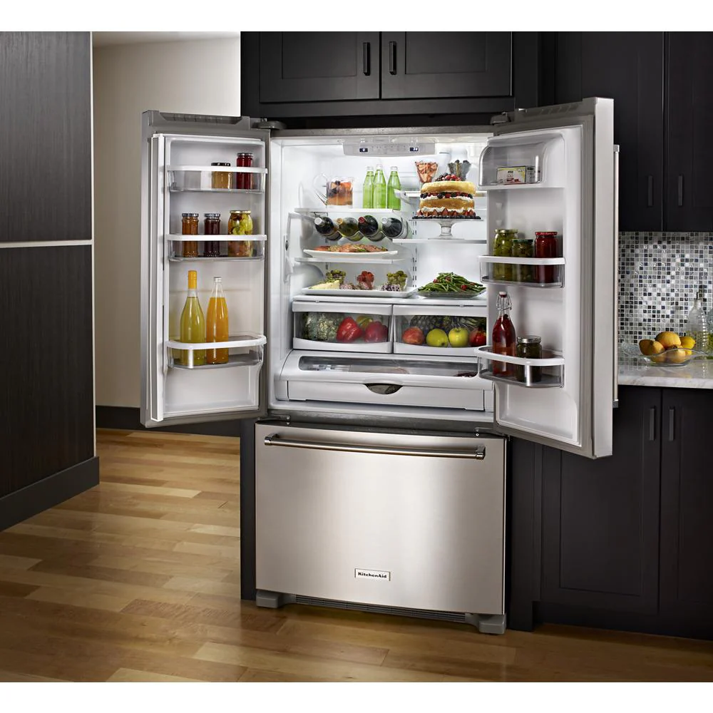 Kitchenaid KRFF305ESS 25 Cu. Ft. 36-Width Standard Depth French Door Refrigerator with Interior Dispense - Image 6