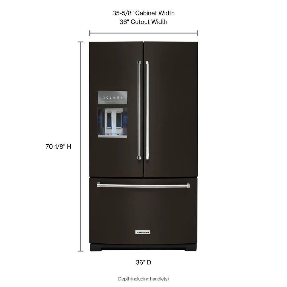 26.8 cu. ft. 36-Inch Width Standard Depth French Door Refrigerator with Exterior Ice and Water and PrintShield™ Finish - Image 6