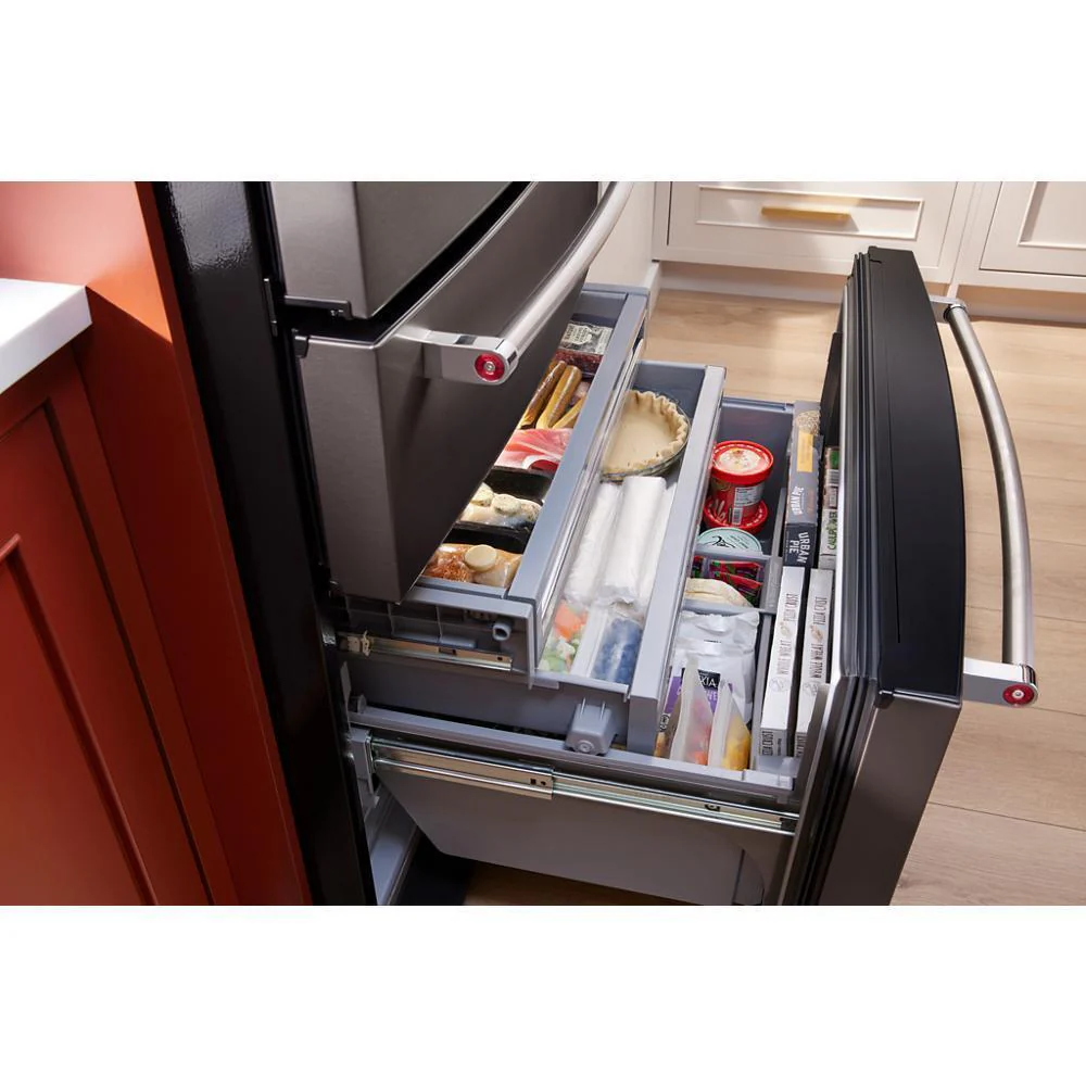 Kitchenaid KRMF536RBS 26.2 Cu. Ft. Multi-Door French Door Refrigerator with Platinum Interior - Image 15