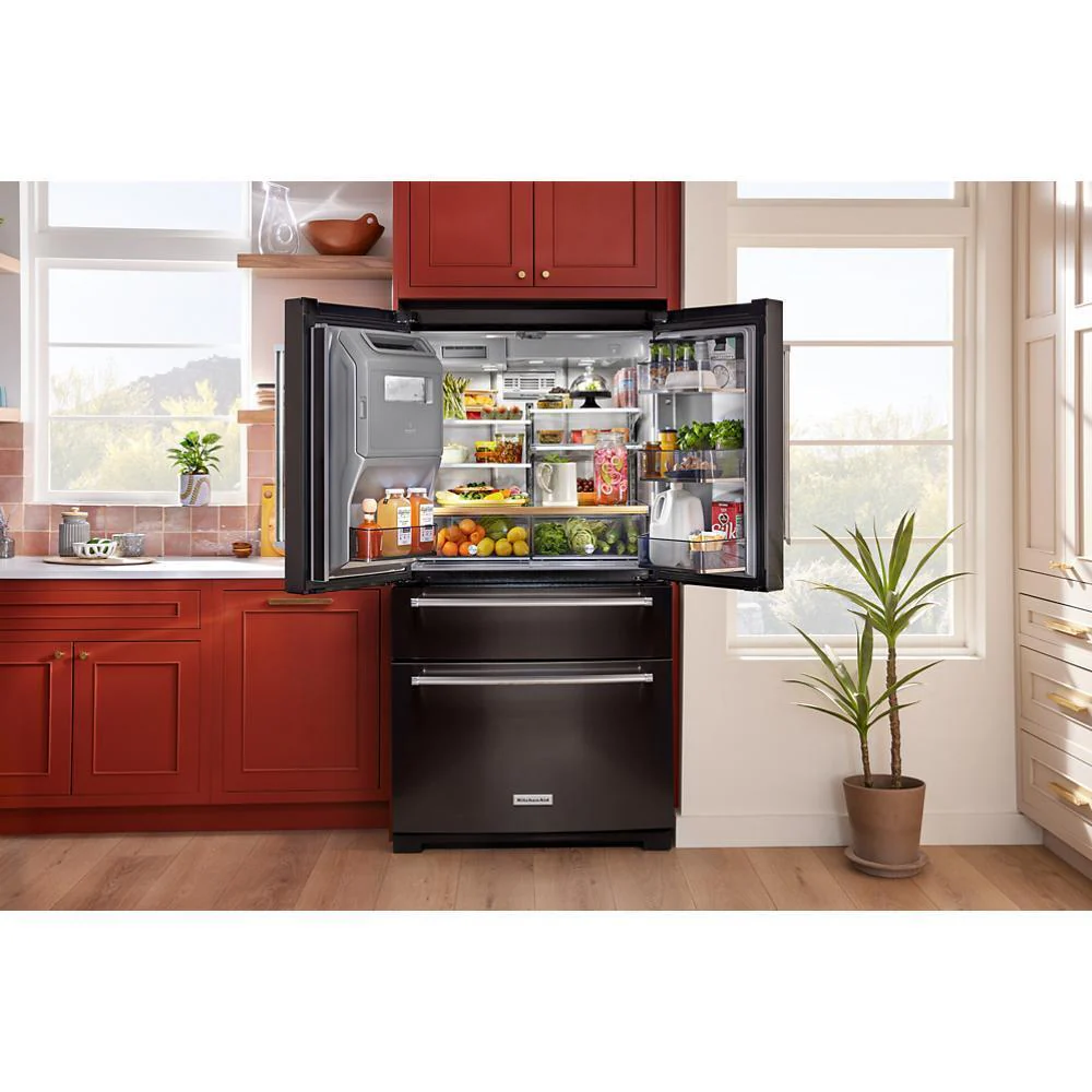 Kitchenaid KRMF536RBS 26.2 Cu. Ft. Multi-Door French Door Refrigerator with Platinum Interior - Image 3