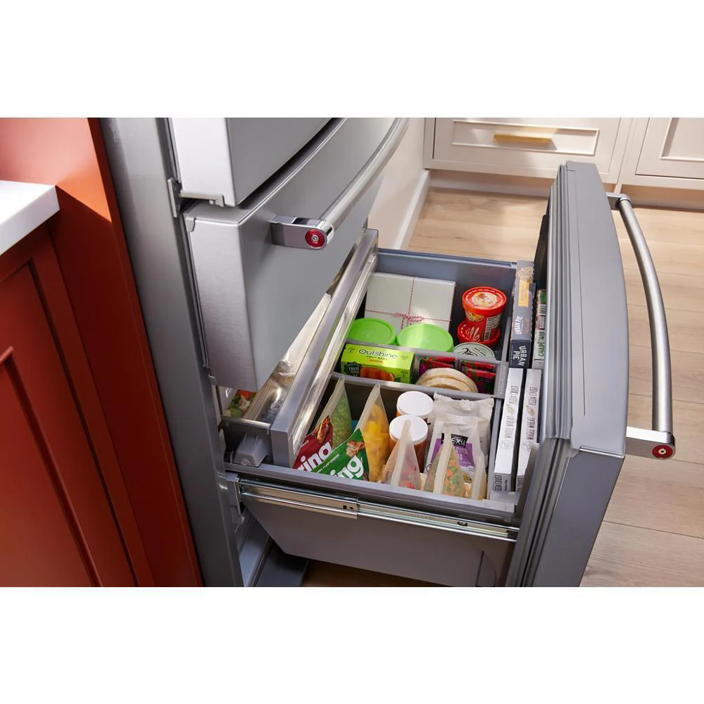 Kitchenaid KRMF536RPS 26.2 Cu. Ft. Multi-Door French Door Refrigerator with Platinum Interior - Image 14