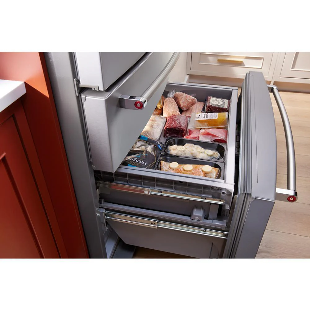 Kitchenaid KRMF536RPS 26.2 Cu. Ft. Multi-Door French Door Refrigerator with Platinum Interior - Image 15