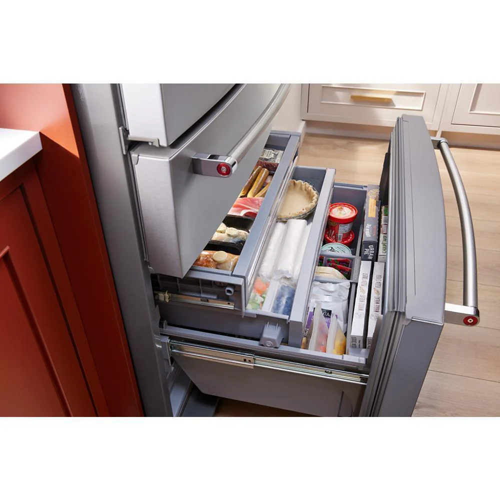Kitchenaid KRMF536RPS 26.2 Cu. Ft. Multi-Door French Door Refrigerator with Platinum Interior - Image 16