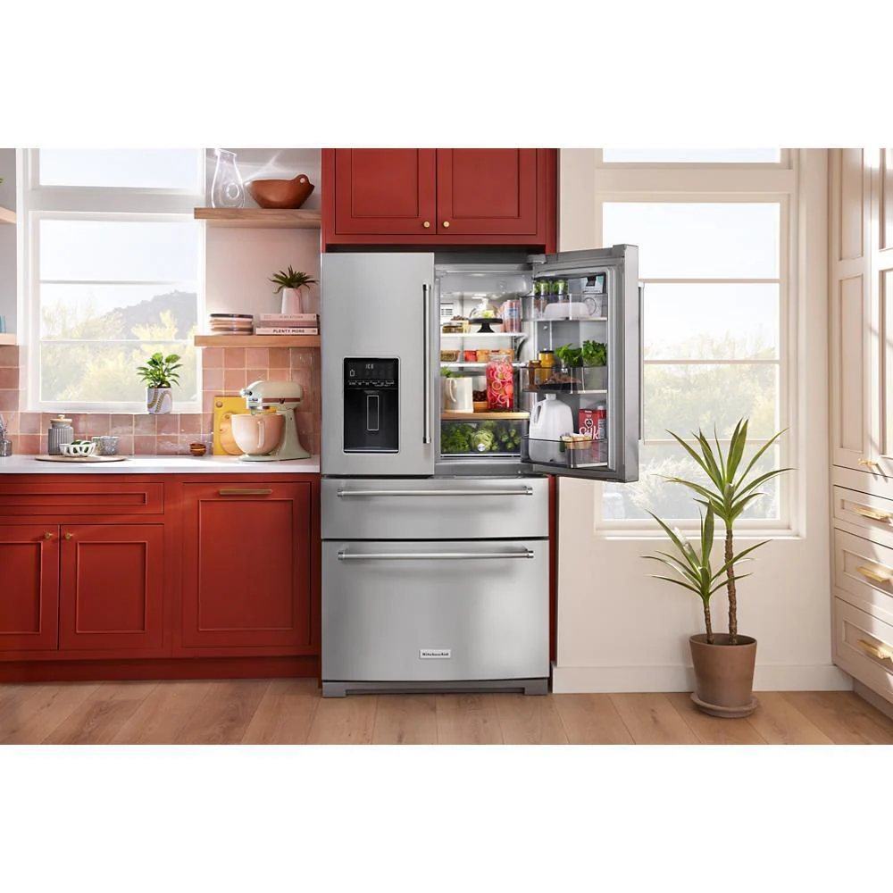 Kitchenaid KRMF536RPS 26.2 Cu. Ft. Multi-Door French Door Refrigerator with Platinum Interior - Image 3