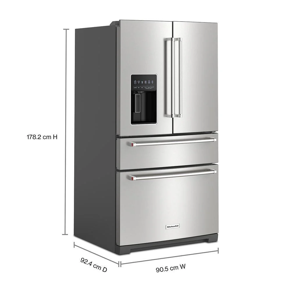 Kitchenaid KRMF536RPS 26.2 Cu. Ft. Multi-Door French Door Refrigerator with Platinum Interior - Image 6