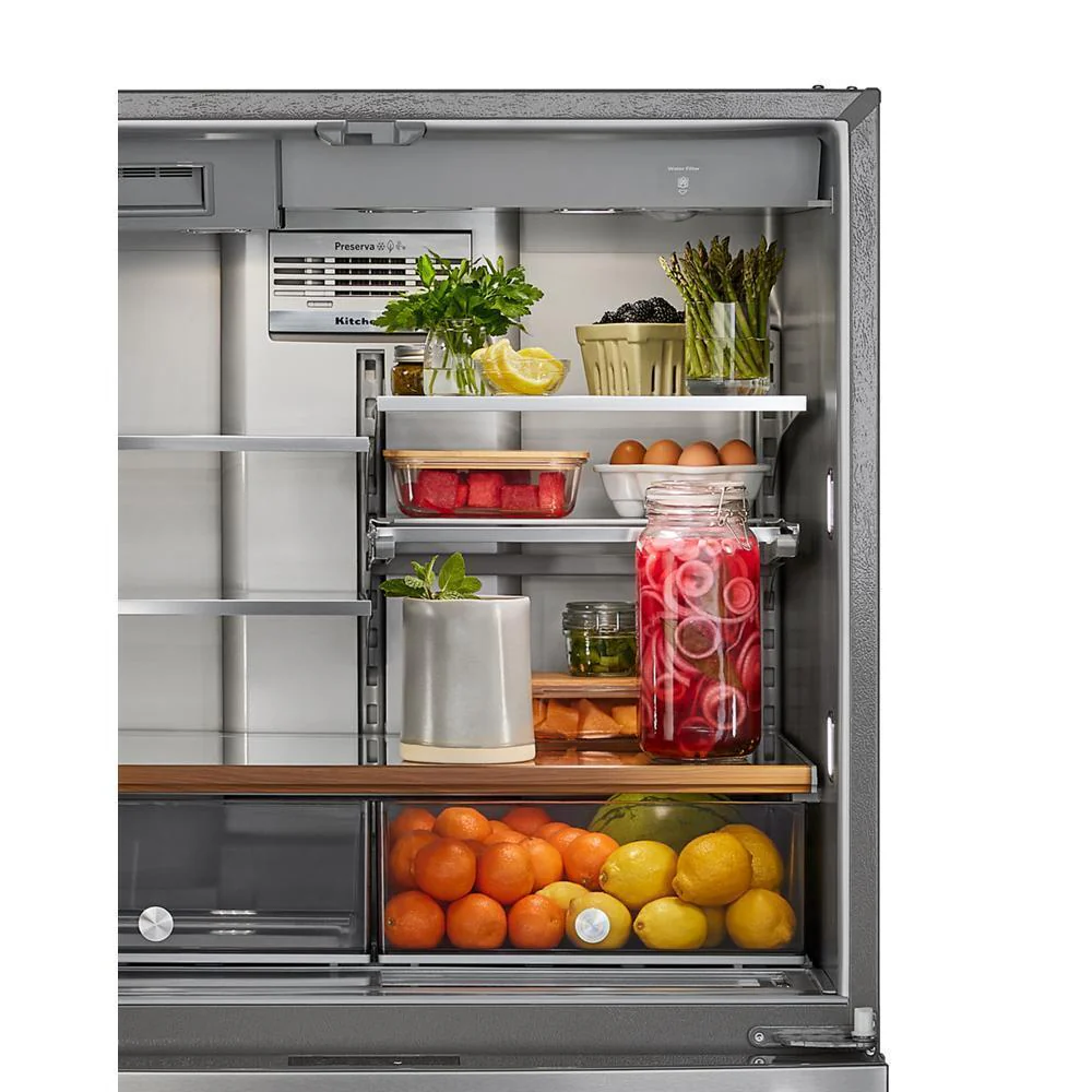 Kitchenaid KRMF536RPS 26.2 Cu. Ft. Multi-Door French Door Refrigerator with Platinum Interior - Image 9