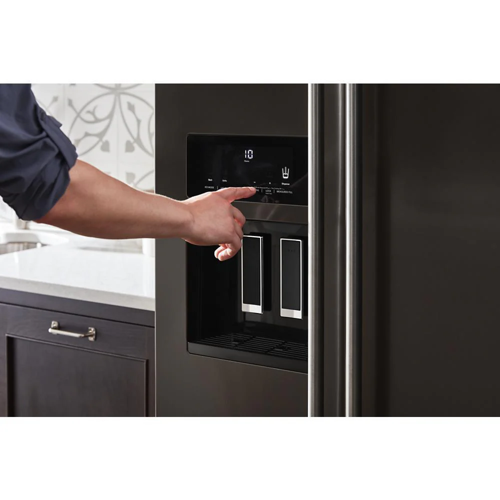 Kitchenaid KRSC700HBS 19.9 cu ft. Counter-Depth Side-by-Side Refrigerator with Exterior Ice and Water and PrintShield™ finish - Image 13