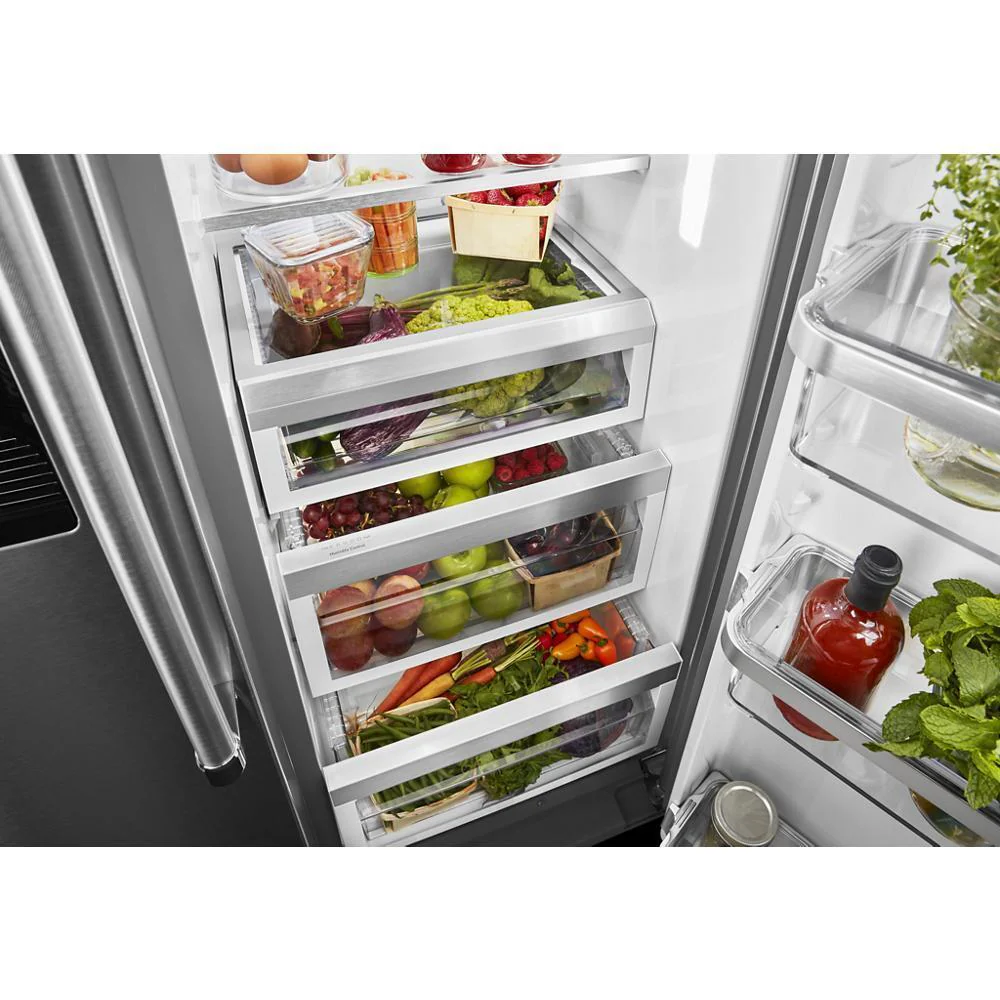 Kitchenaid KRSC700HBS 19.9 cu ft. Counter-Depth Side-by-Side Refrigerator with Exterior Ice and Water and PrintShield™ finish - Image 5