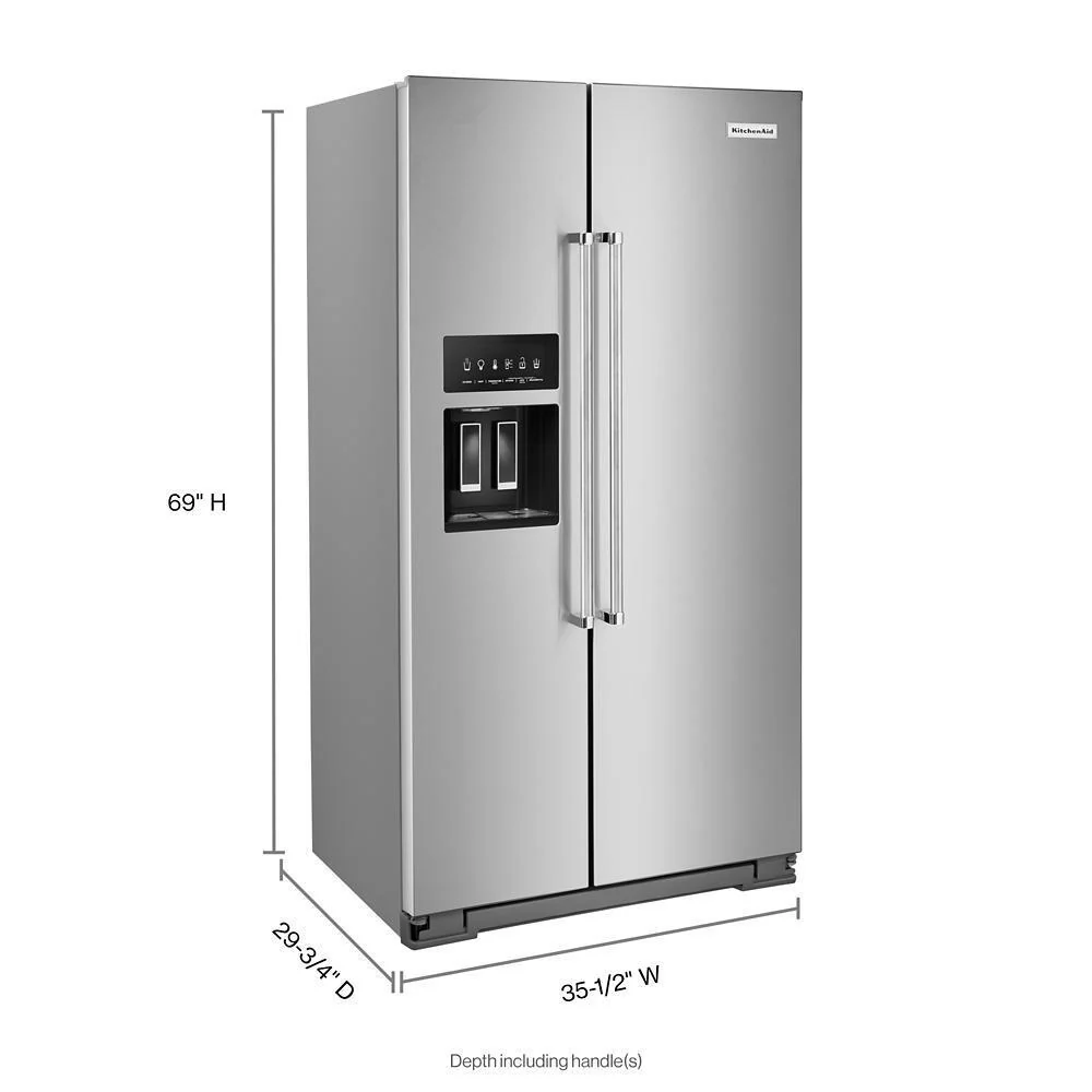Kitchenaid KRSC700HPS 19.9 cu ft. Counter-Depth Side-by-Side Refrigerator with Exterior Ice and Water and PrintShield™ finish - Image 4