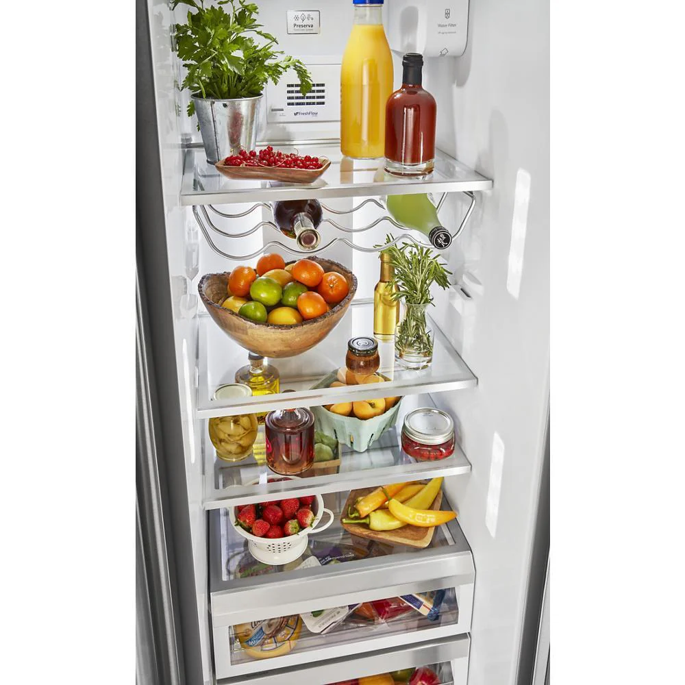 Kitchenaid KRSC700HPS 19.9 cu ft. Counter-Depth Side-by-Side Refrigerator with Exterior Ice and Water and PrintShield™ finish - Image 6
