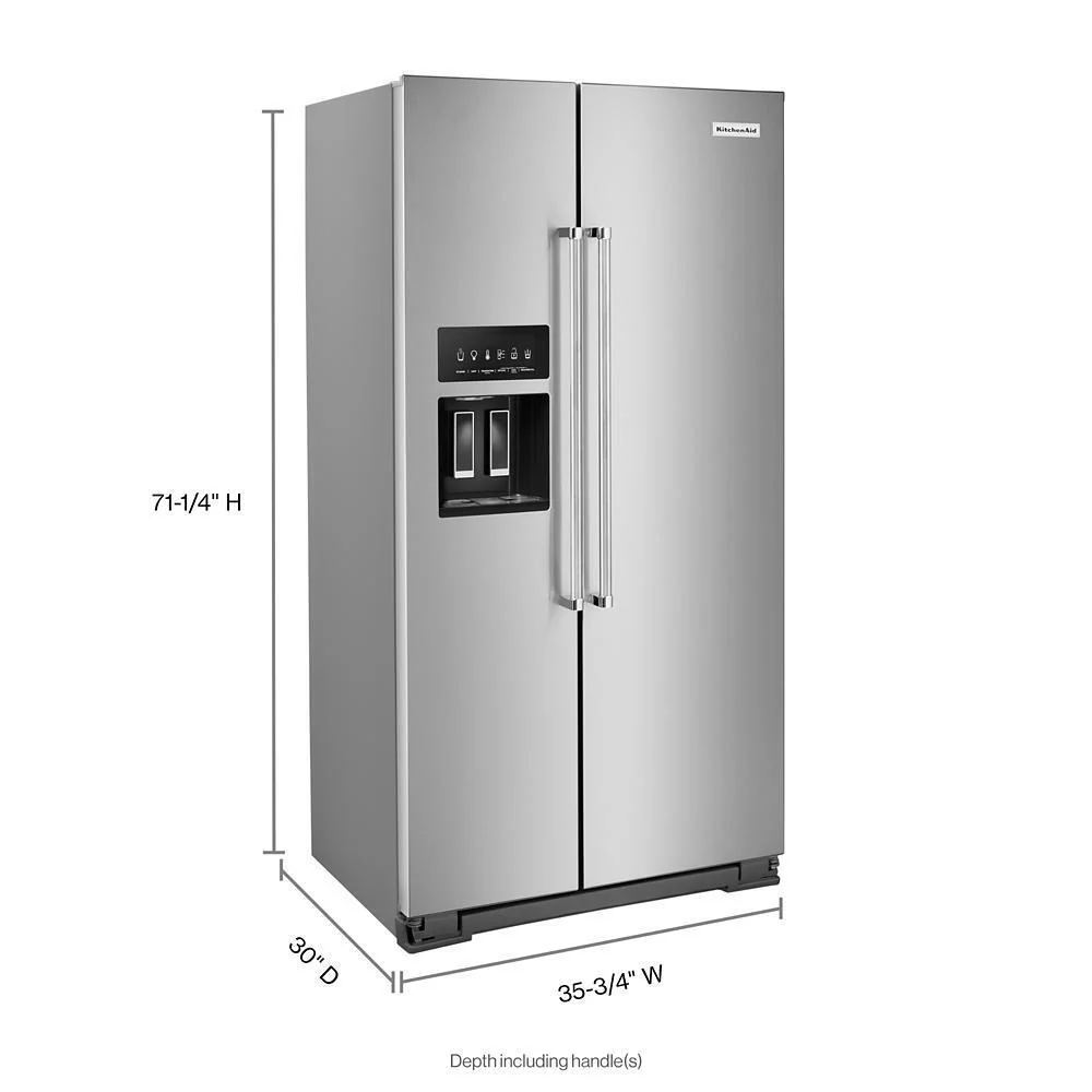 Kitchenaid KRSC703HPS 22.6 cu ft. Counter-Depth Side-by-Side Refrigerator with Exterior Ice and Water and PrintShield™ finish - Image 5