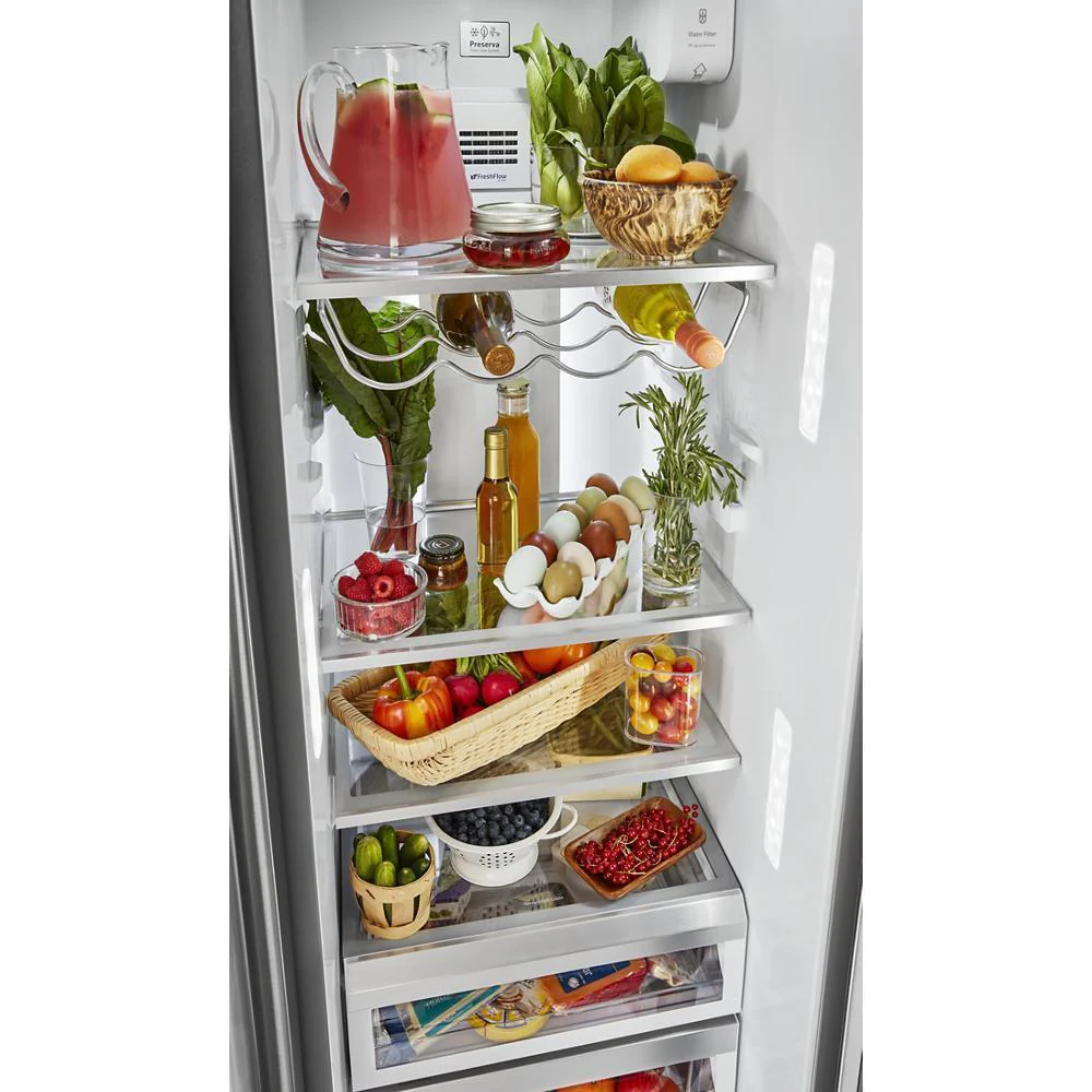 Kitchenaid KRSC703HPS 22.6 cu ft. Counter-Depth Side-by-Side Refrigerator with Exterior Ice and Water and PrintShield™ finish - Image 9