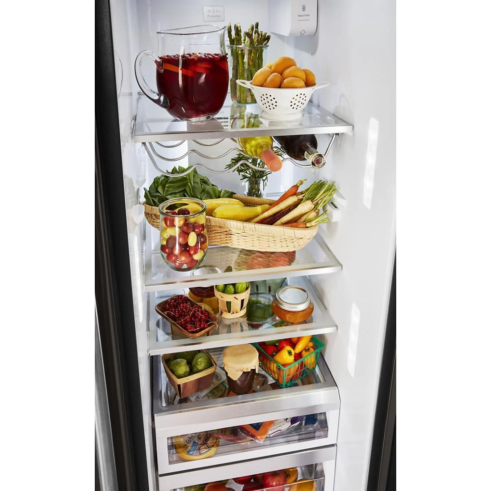 Kitchenaid KRSF705HBS 24.8 cu ft. Side-by-Side Refrigerator with Exterior Ice and Water and PrintShield™ Finish - Image 12