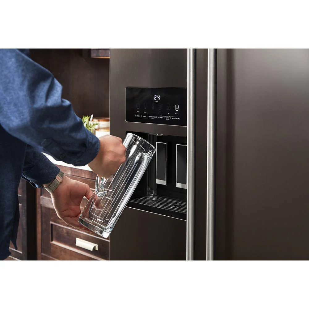Kitchenaid KRSF705HBS 24.8 cu ft. Side-by-Side Refrigerator with Exterior Ice and Water and PrintShield™ Finish - Image 14
