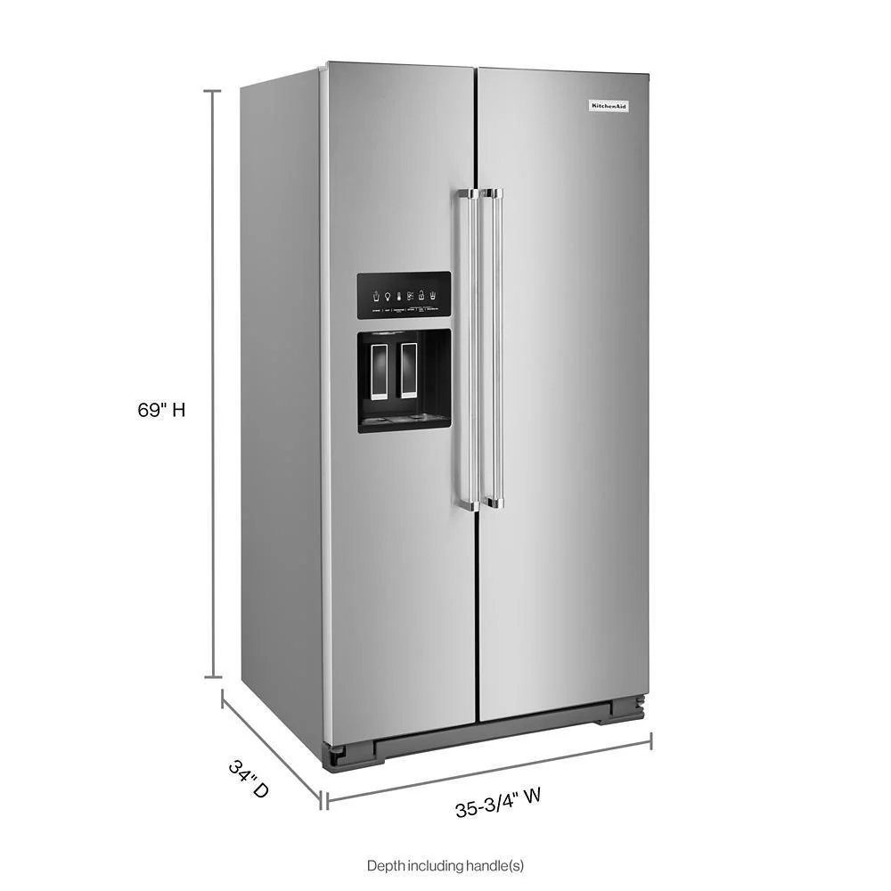 Kitchenaid KRSF705HPS 24.8 cu ft. Side-by-Side Refrigerator with Exterior Ice and Water and PrintShield™ finish - Image 6