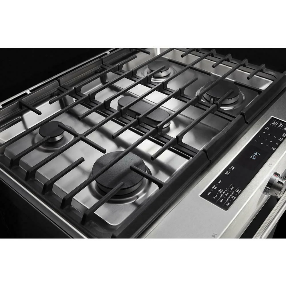 Kitchenaid KSDB900ESS 30-Inch 5-Burner Dual Fuel Convection Slide-In Range with Baking Drawer - Image 5