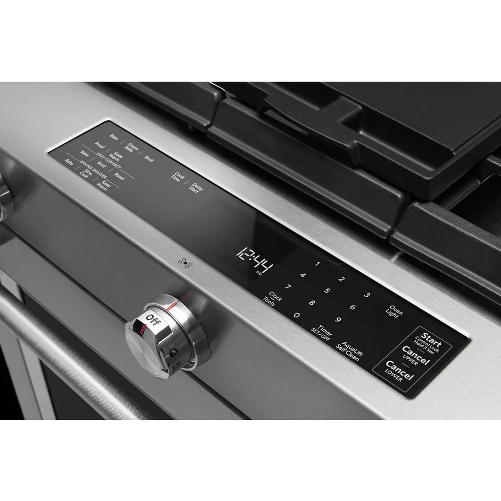 Kitchenaid KSDB900ESS 30-Inch 5-Burner Dual Fuel Convection Slide-In Range with Baking Drawer - Image 8