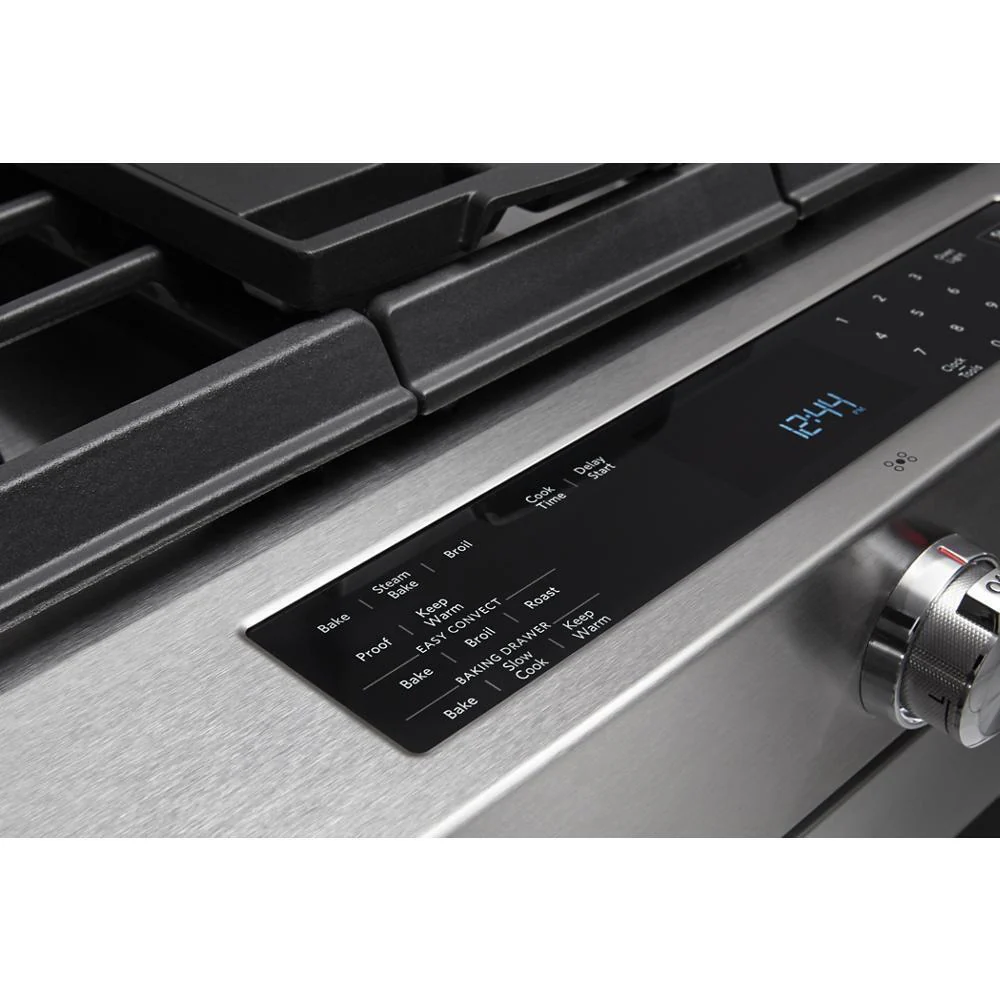 Kitchenaid KSDB900ESS 30-Inch 5-Burner Dual Fuel Convection Slide-In Range with Baking Drawer - Image 9