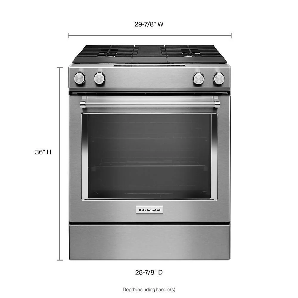 Kitchenaid KSDG950ESS 30-Inch 4-Burner Dual Fuel Downdraft Slide-In Range - Image 3