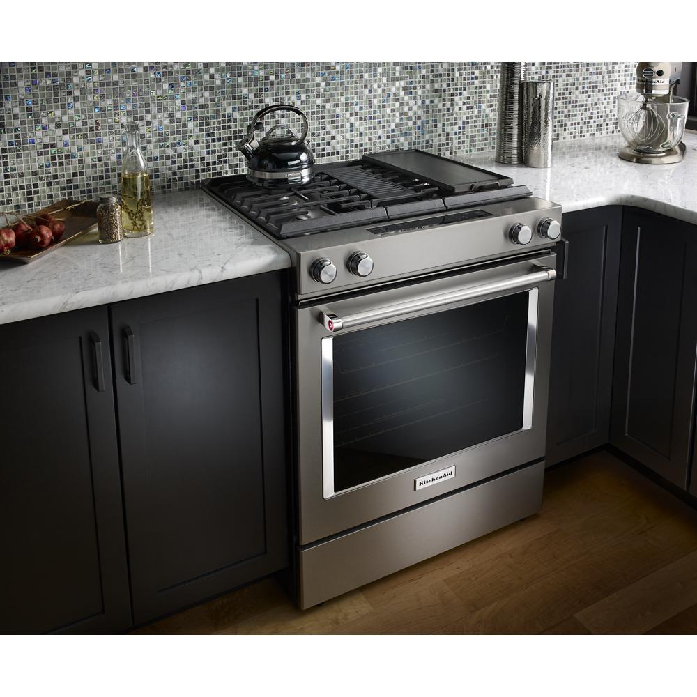 Kitchenaid KSDG950ESS 30-Inch 4-Burner Dual Fuel Downdraft Slide-In Range - Image 6
