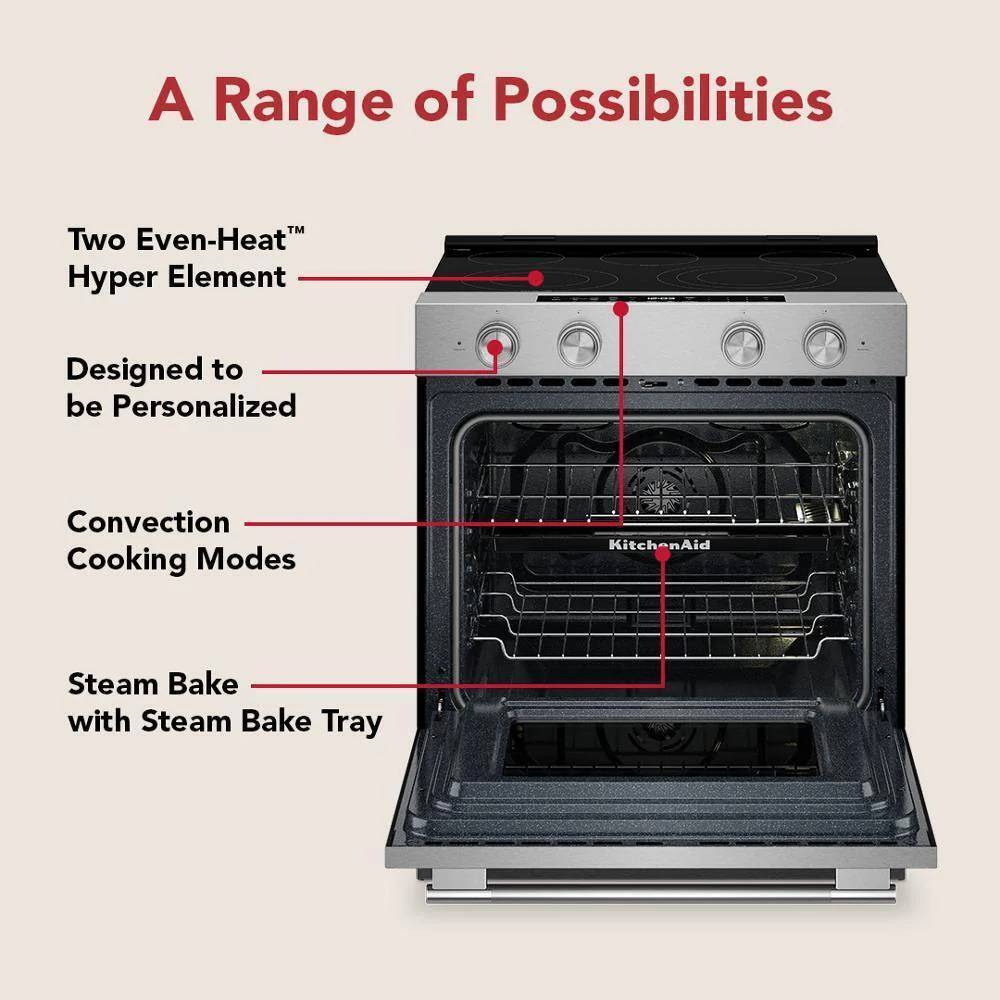 Kitchenaid KSES530SPS 5.3 Cu. Ft. Smart Slide-in Electric Range with Two Even-Heat™ Hyper Elements and Convection Cooking Modes - Image 11