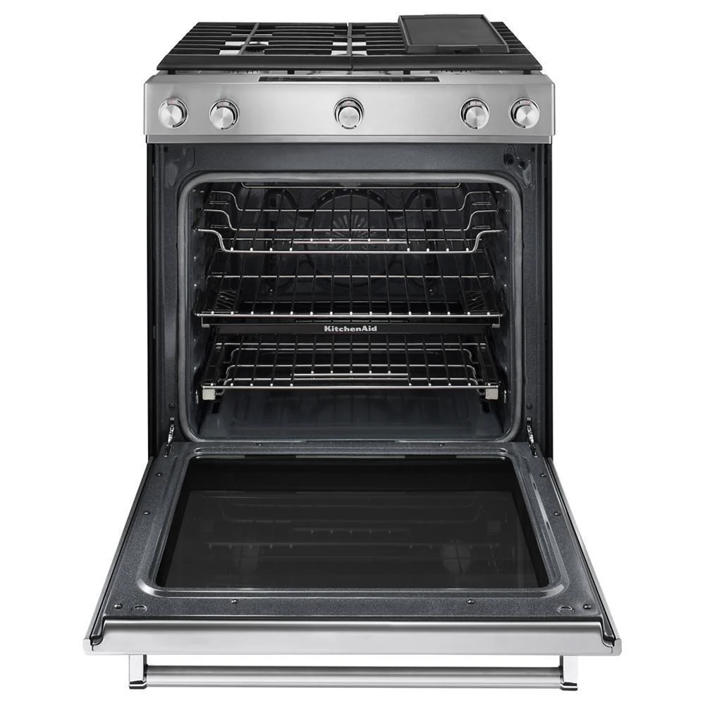 Kitchenaid KSGB900ESS 30-Inch 5 Burner Gas Convection Slide-In Range with Baking Drawer - Image 10