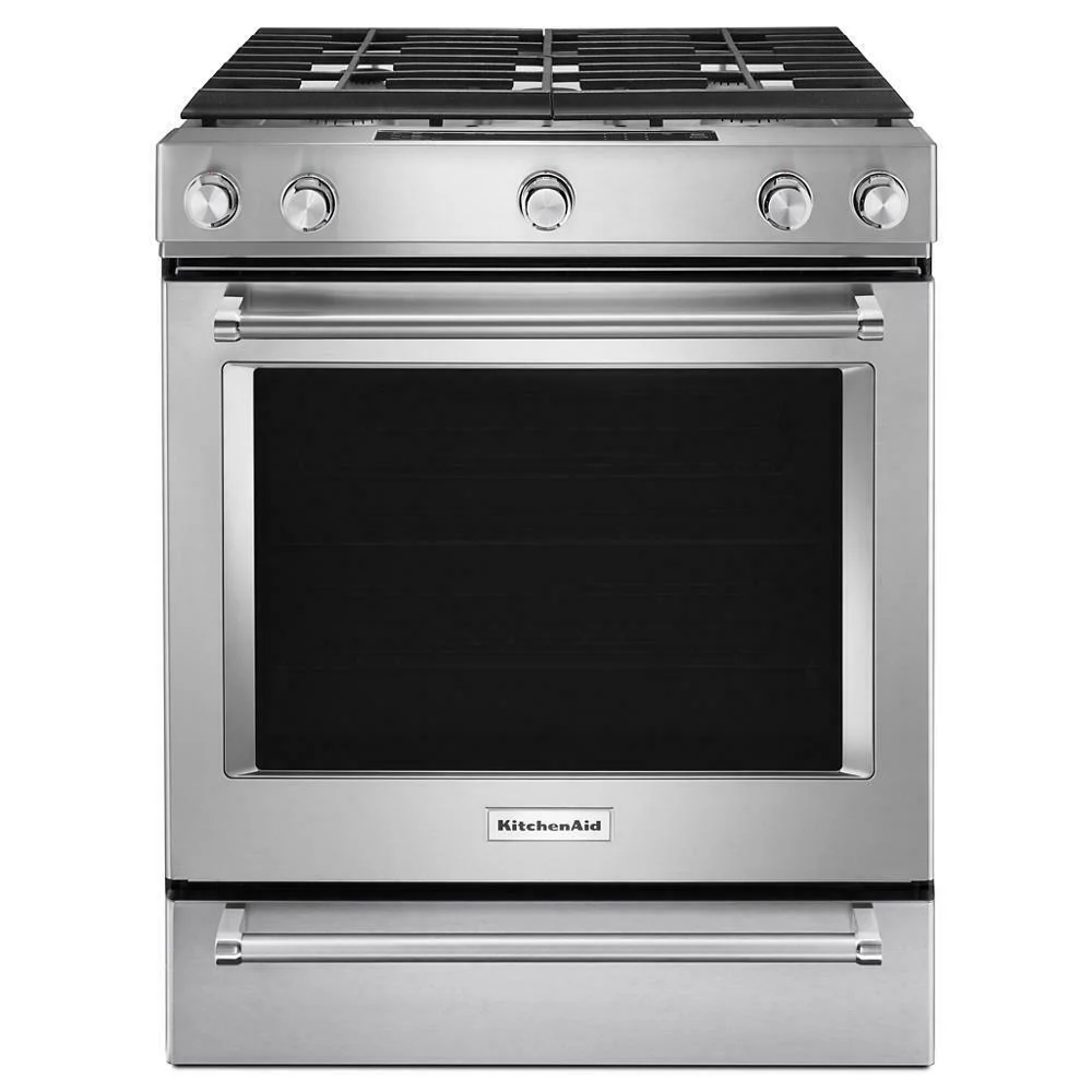 Kitchenaid KSGB900ESS 30-Inch 5 Burner Gas Convection Slide-In Range with Baking Drawer - Image 3