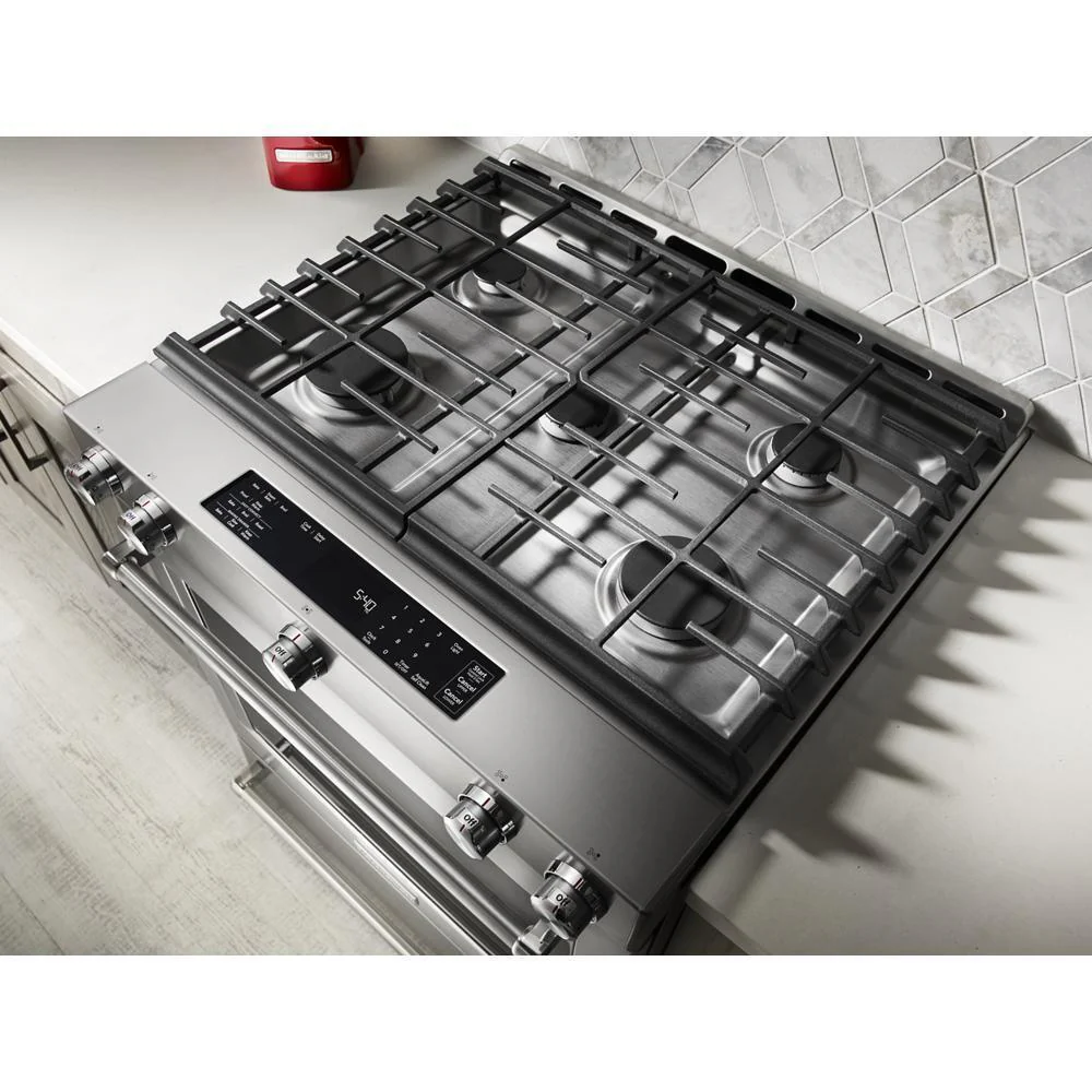 Kitchenaid KSGB900ESS 30-Inch 5 Burner Gas Convection Slide-In Range with Baking Drawer - Image 34