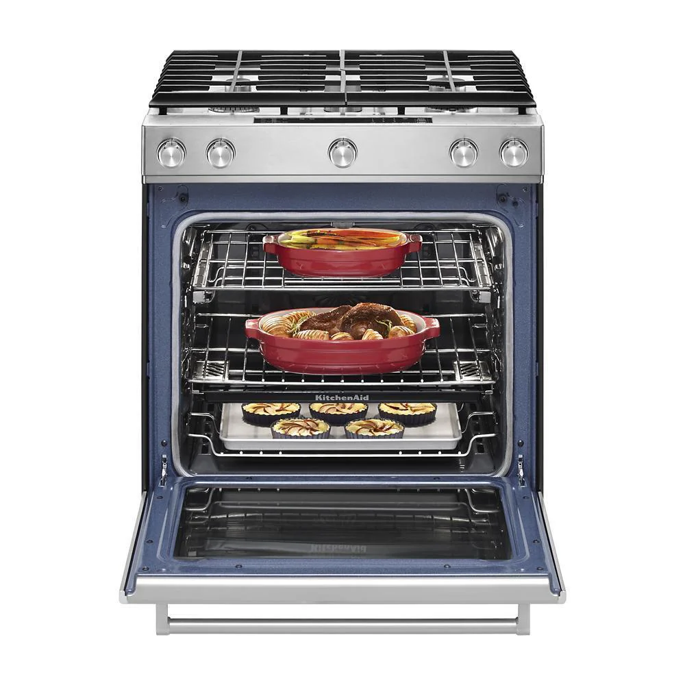 Kitchenaid KSGB900ESS 30-Inch 5 Burner Gas Convection Slide-In Range with Baking Drawer - Image 42