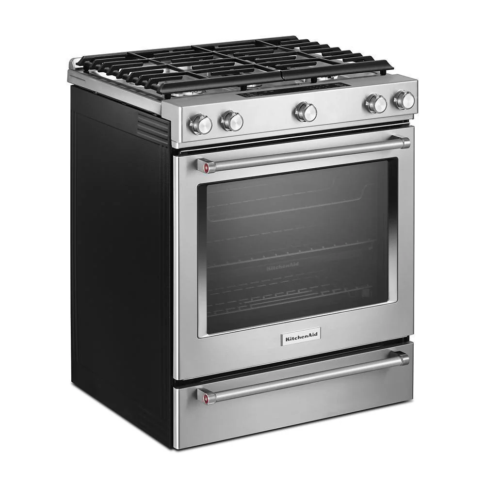Kitchenaid KSGB900ESS 30-Inch 5 Burner Gas Convection Slide-In Range with Baking Drawer - Image 6