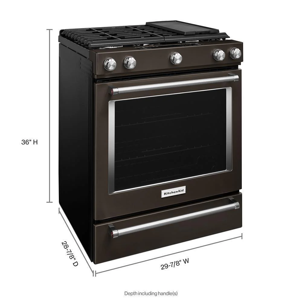 Kitchenaid KSGG700EBS 30-Inch 5-Burner Gas Slide-In Convection Range - Image 12