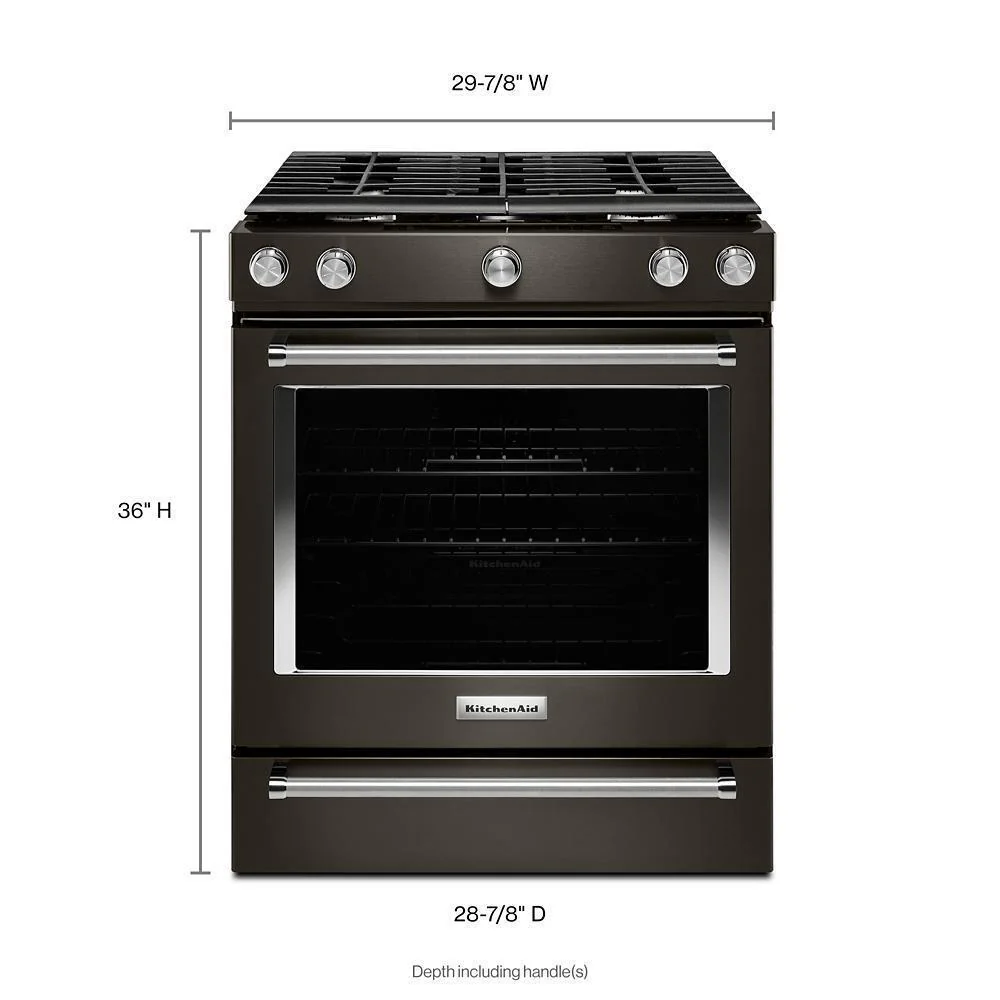 Kitchenaid KSGG700EBS 30-Inch 5-Burner Gas Slide-In Convection Range - Image 6