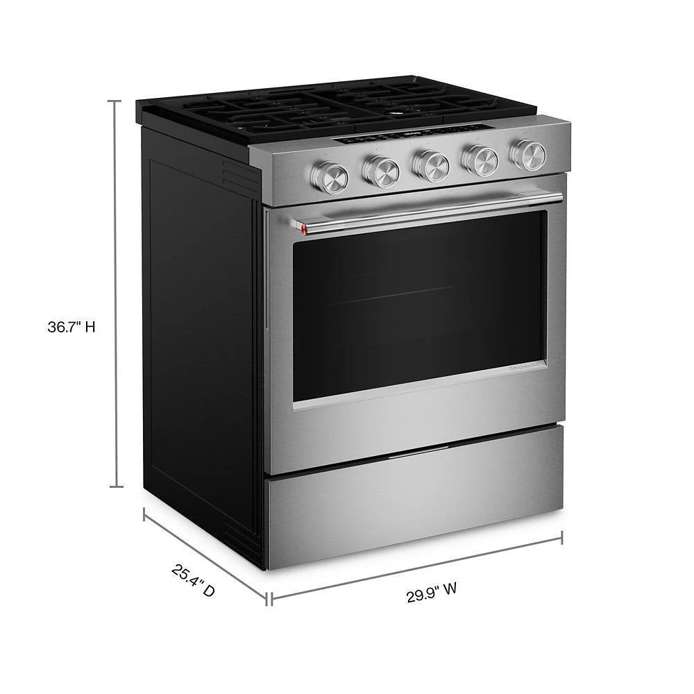 Kitchenaid KSGS330SPS 5.0 Cu. Ft. Smart Slide-in Gas Range with Convection Cooking Modes - Image 6